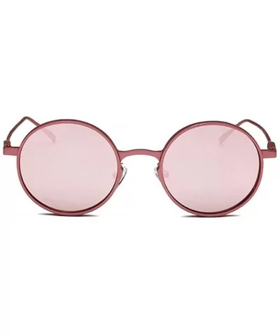 polarized sunglasses Vintage round-frame fashion sunglasses glasses - Powder Color - CR18G6HD8D9 $43.94 Round