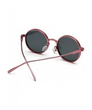 polarized sunglasses Vintage round-frame fashion sunglasses glasses - Powder Color - CR18G6HD8D9 $43.94 Round