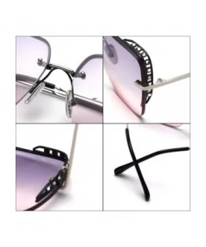 Oversized Square Diamond Sunglasses 2019 Brand Designer Sun Glasses for Women Retro Fashion Shades with box - CE18Q9KROMT $9....