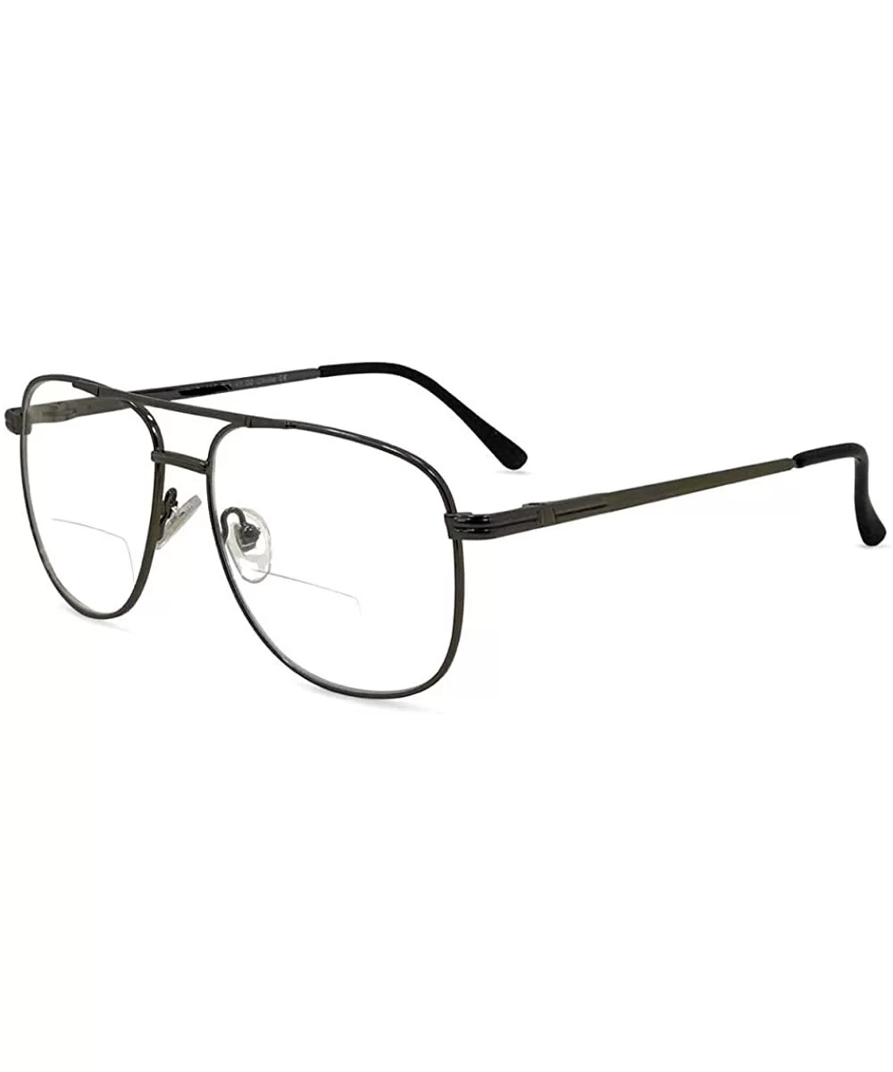 The Boss - Aviator Bifocal Reading Glasses - Metal Frame - Pewter - CE192QODD30 $10.25 Aviator