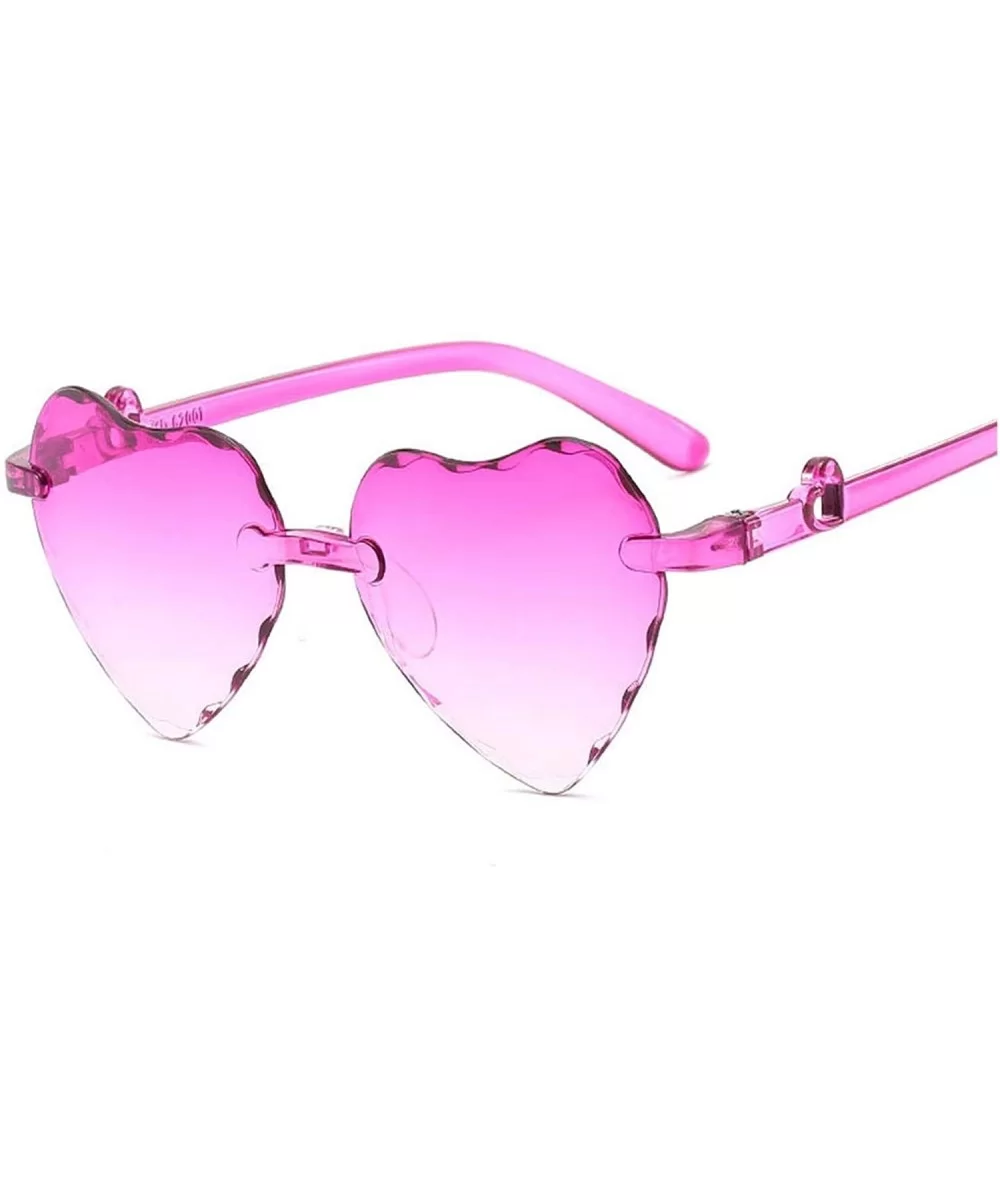 Girl Love Heart Shape Sunglasses Child Siamese Fe Colorful Sun Glasses Tint Clear Lens Blue Red Pink Shades - 6 - CK18W78WMXD...