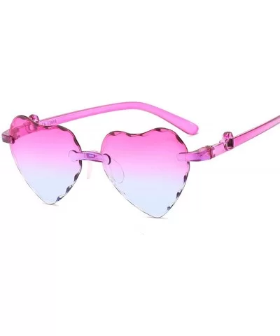 Girl Love Heart Shape Sunglasses Child Siamese Fe Colorful Sun Glasses Tint Clear Lens Blue Red Pink Shades - 6 - CK18W78WMXD...