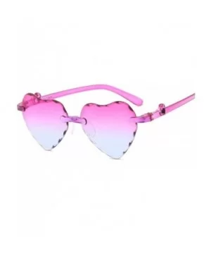 Girl Love Heart Shape Sunglasses Child Siamese Fe Colorful Sun Glasses Tint Clear Lens Blue Red Pink Shades - 6 - CK18W78WMXD...