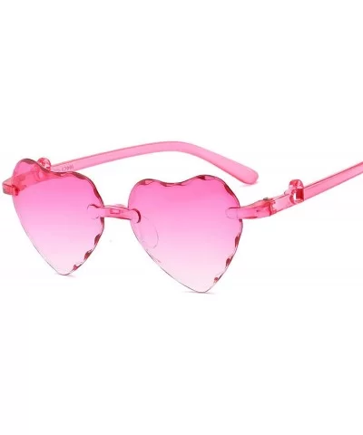 Girl Love Heart Shape Sunglasses Child Siamese Fe Colorful Sun Glasses Tint Clear Lens Blue Red Pink Shades - 6 - CK18W78WMXD...