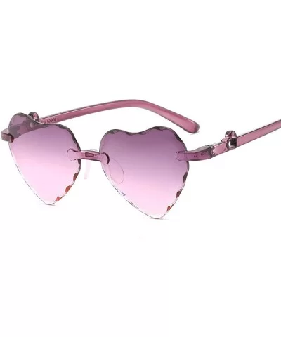 Girl Love Heart Shape Sunglasses Child Siamese Fe Colorful Sun Glasses Tint Clear Lens Blue Red Pink Shades - 6 - CK18W78WMXD...