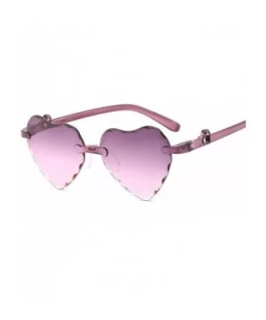 Girl Love Heart Shape Sunglasses Child Siamese Fe Colorful Sun Glasses Tint Clear Lens Blue Red Pink Shades - 6 - CK18W78WMXD...