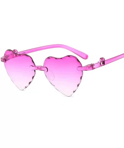 Girl Love Heart Shape Sunglasses Child Siamese Fe Colorful Sun Glasses Tint Clear Lens Blue Red Pink Shades - 6 - CK18W78WMXD...