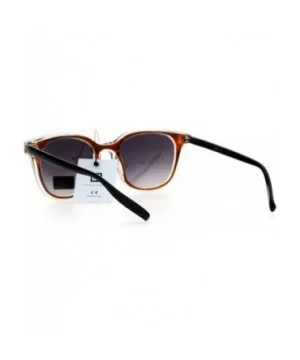 Giselle Lunettes Sunglasses Double Frame Clear Flat Top Fashion Eyewear - Brown - CO188KI7ETS $9.06 Square