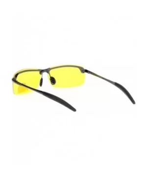 Polarized Mens Rimless Sport Metal Rim Rectangular Sunglasses - Gunmetal Yellow - CN18O9O2DIY $7.41 Sport