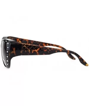 Anti Glare Polarized Oversized Rhinestone Jackie O Fashion Wear Over Fit Over Glasses Sunglasses - Tortoise - CC19920OI62 $12...