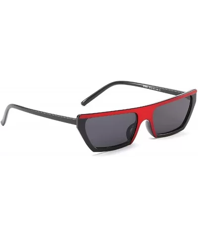 Classic style Sunglasses for women metal Resin UV400 Sunglasses - Black Red Frame Gray Lens - C918SASUQEY $10.75 Oval