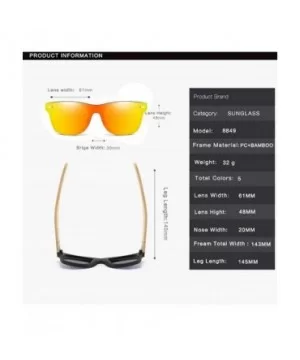 Bamboo Wood Arms Sunglasses Women Men Rimless Mirror Driving Glasses - CA18U6YXNR5 $14.34 Wayfarer