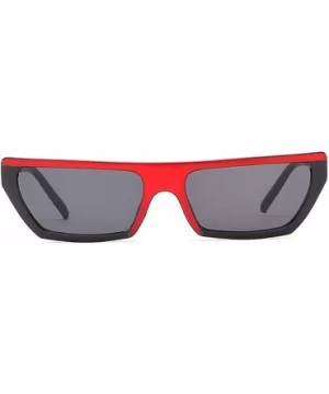 Classic style Sunglasses for women metal Resin UV400 Sunglasses - Black Red Frame Gray Lens - C918SASUQEY $10.75 Oval