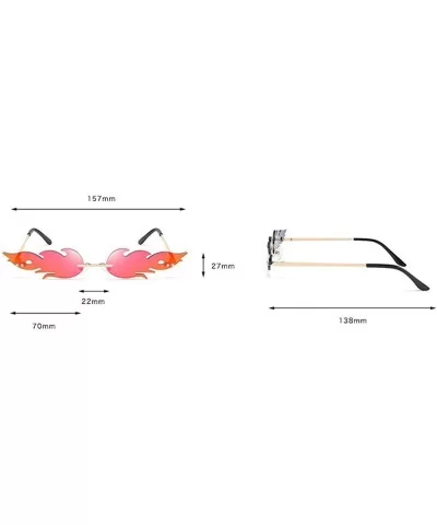 unisex fashion flame sunglasses rectangular luxury brand frameless sunglasses retro sunglasses UV400 - Grey - C9192ZLAGL9 $7....