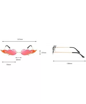 unisex fashion flame sunglasses rectangular luxury brand frameless sunglasses retro sunglasses UV400 - Grey - C9192ZLAGL9 $7....