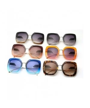 Fashion Large Frame Cat Sunglasses Lady Vintage Square Gradient Sun Glasses UV400 - Black Brown - C618RLIEHUE $7.04 Square