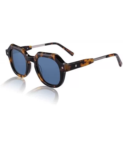 Acetate Polarized Sunglasses Square With Rivet Metal Temple Designer Eyewear For Women Men UV Protection - CD1966G08DT $29.30...