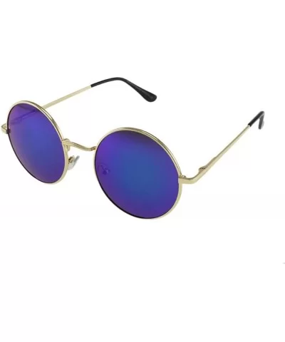 Presley - Celebrity Inspired Round Metal Sunglasses - Goldblue - CS18S70YCZC $6.88 Round