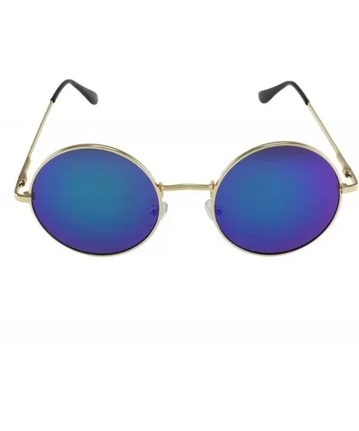 Presley - Celebrity Inspired Round Metal Sunglasses - Goldblue - CS18S70YCZC $6.88 Round