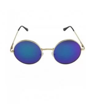 Presley - Celebrity Inspired Round Metal Sunglasses - Goldblue - CS18S70YCZC $6.88 Round