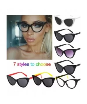 Retro Vintage Cateye Sunglasses for Women Plastic Frame Round Sunglasses Sexy Retro Sunglasses Women Sunglasses - CT190759N0W...