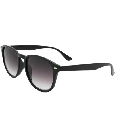 Semi Round Vintage Full Reading Lens Sunglasses R100 - Black Frame Gray Lenses - CK18G59EXRT $12.11 Round