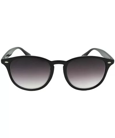 Semi Round Vintage Full Reading Lens Sunglasses R100 - Black Frame Gray Lenses - CK18G59EXRT $12.11 Round