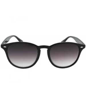 Semi Round Vintage Full Reading Lens Sunglasses R100 - Black Frame Gray Lenses - CK18G59EXRT $12.11 Round