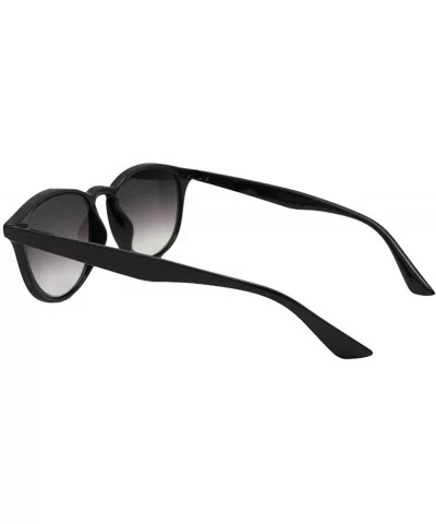 Semi Round Vintage Full Reading Lens Sunglasses R100 - Black Frame Gray Lenses - CK18G59EXRT $12.11 Round