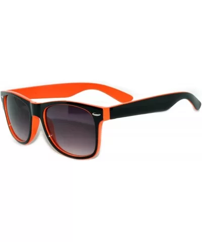 Classic Retro Two - Tone Vintage Smoke Lens Sunglasses UV Protectin - 01 Orange - CP11P8QWLT1 $7.16 Wayfarer