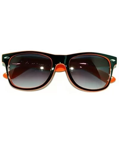 Classic Retro Two - Tone Vintage Smoke Lens Sunglasses UV Protectin - 01 Orange - CP11P8QWLT1 $7.16 Wayfarer