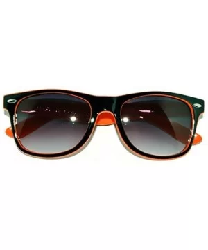 Classic Retro Two - Tone Vintage Smoke Lens Sunglasses UV Protectin - 01 Orange - CP11P8QWLT1 $7.16 Wayfarer