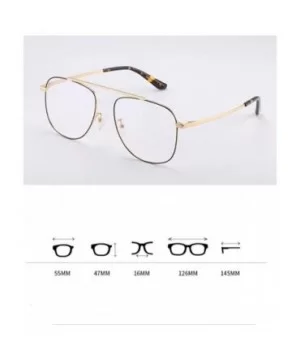 Retro metal frame glasses frame unisex fashion trend glasses frame - B - CZ18RY2QGXQ $48.34 Aviator