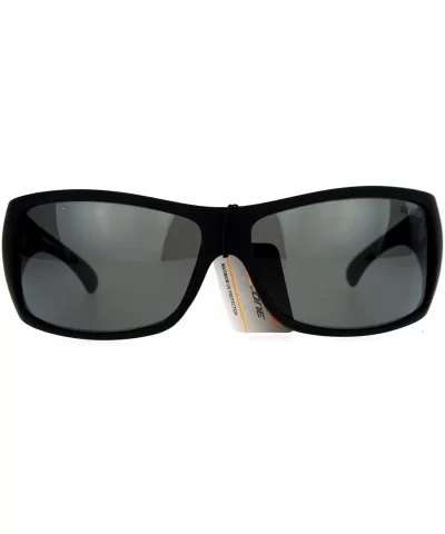 Be One Polarized Sunglasses Mens Oversized Wrap Shield Rectangular Frame - Black (Black) - CQ188UGKS8R $8.89 Shield