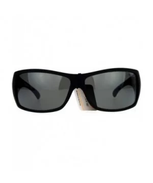 Be One Polarized Sunglasses Mens Oversized Wrap Shield Rectangular Frame - Black (Black) - CQ188UGKS8R $8.89 Shield