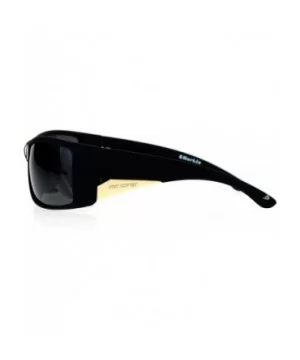 Be One Polarized Sunglasses Mens Oversized Wrap Shield Rectangular Frame - Black (Black) - CQ188UGKS8R $8.89 Shield