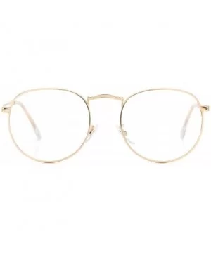 Round Clear Lens Glasses Circle Metal Frame Non-Prescription Eyeglasses for Men Women - A1 Gold - CY188RU3XDZ $5.80 Aviator