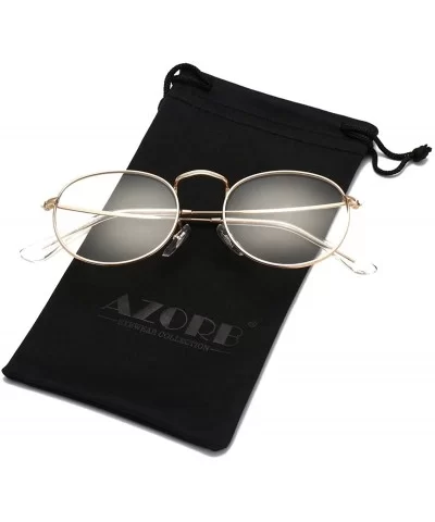 Round Clear Lens Glasses Circle Metal Frame Non-Prescription Eyeglasses for Men Women - A1 Gold - CY188RU3XDZ $5.80 Aviator