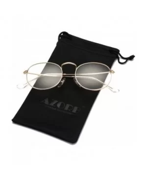 Round Clear Lens Glasses Circle Metal Frame Non-Prescription Eyeglasses for Men Women - A1 Gold - CY188RU3XDZ $5.80 Aviator