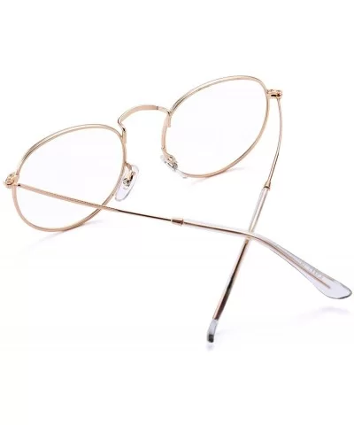 Round Clear Lens Glasses Circle Metal Frame Non-Prescription Eyeglasses for Men Women - A1 Gold - CY188RU3XDZ $5.80 Aviator