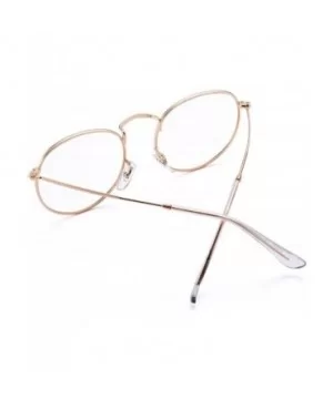 Round Clear Lens Glasses Circle Metal Frame Non-Prescription Eyeglasses for Men Women - A1 Gold - CY188RU3XDZ $5.80 Aviator