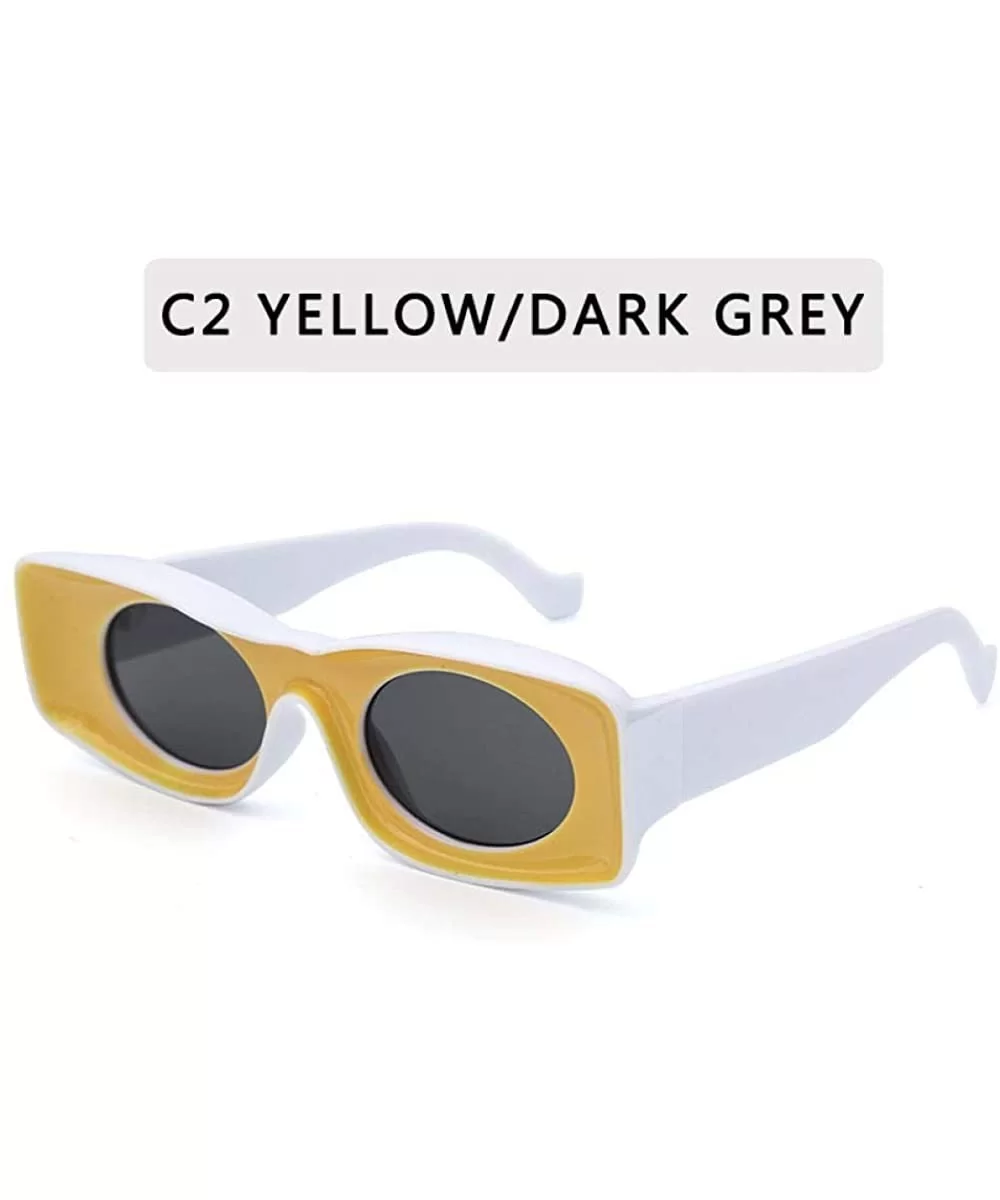 Double Colors Ins Popular Women Luxury Design Cat Eye Sun Glasses Men C4 - C2 - C218YZUHMZT $7.20 Aviator