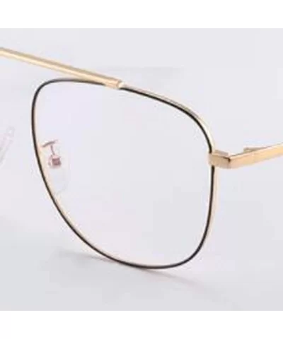 Retro metal frame glasses frame unisex fashion trend glasses frame - B - CZ18RY2QGXQ $48.34 Aviator