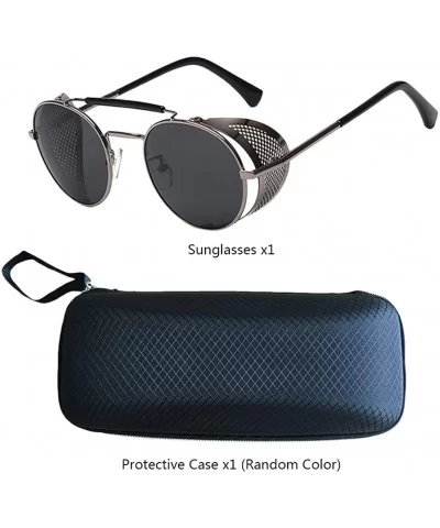 Round Frames Polarized Sunglasses for Women Men with Quality Glasses Case - Dark Gray - CH186DUX09Q $15.95 Round