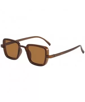 Women's Round Mixed Metal Sunglasses with Metal Brow Bar & Temple & 100% UV Protection - B - CN194A87NWO $7.46 Aviator