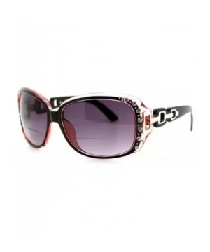 Womens Bifocal Lens Sunglasses Oversized Square Rhinestone Frame - Pink - C3126BK9P3H $6.80 Oversized