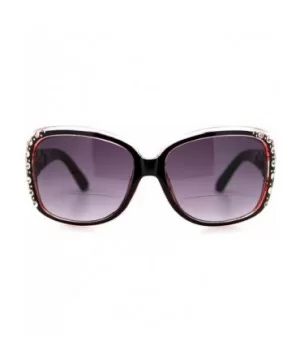 Womens Bifocal Lens Sunglasses Oversized Square Rhinestone Frame - Pink - C3126BK9P3H $6.80 Oversized