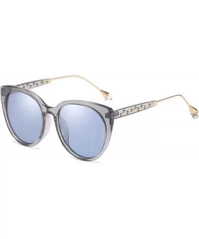 Oversized Cat Eye Women's Sunglasses Polarized Fashion Stars Metal Frame Vintage Eyewear - Grey - CB18OXG6TUA $9.86 Cat Eye