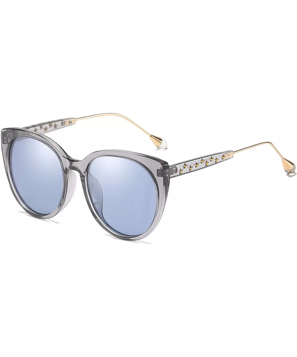 Oversized Cat Eye Women's Sunglasses Polarized Fashion Stars Metal Frame Vintage Eyewear - Grey - CB18OXG6TUA $9.86 Cat Eye