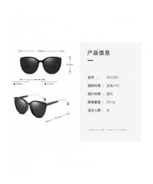 Oversized Cat Eye Women's Sunglasses Polarized Fashion Stars Metal Frame Vintage Eyewear - Grey - CB18OXG6TUA $9.86 Cat Eye